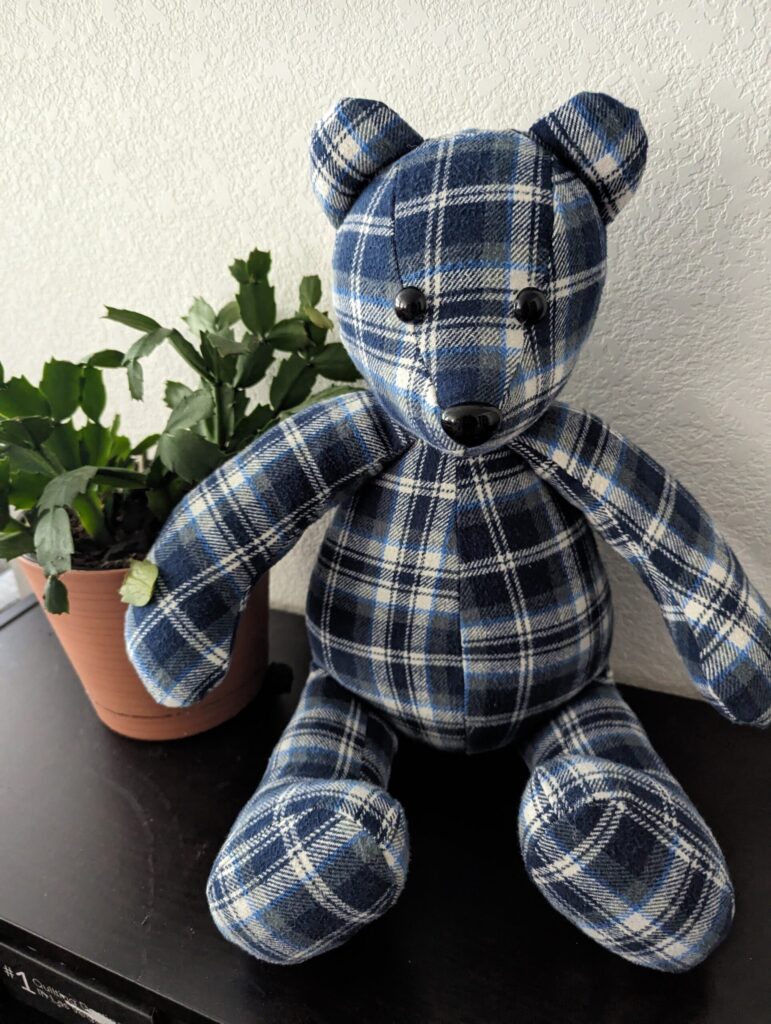 Blue memory bear